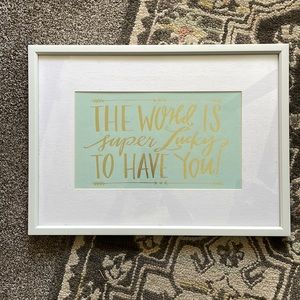 Teal and Gold Foiled Children’s Teen Wall Art